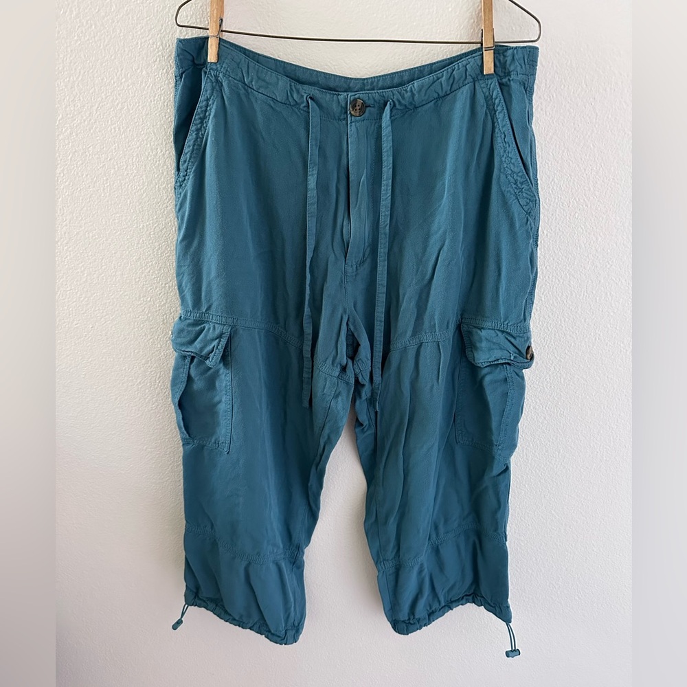 Teal Joe Fresh cargo capris